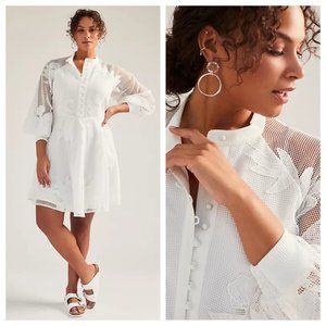 NWT Anthropologie Mare Mare Sabine Embroidered Mini Dress S